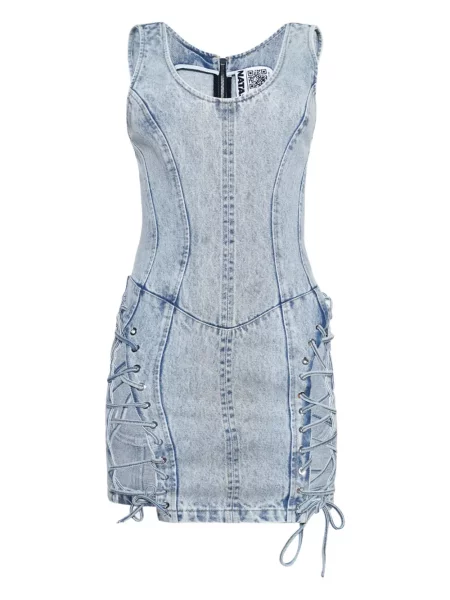 Rochie din denim Natasha Zinko de costum albastru