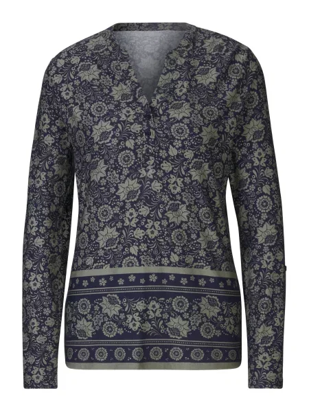 Heine Bluză / kaki albastru