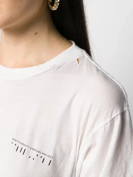 Tricou Unravel Project cu imagine alb