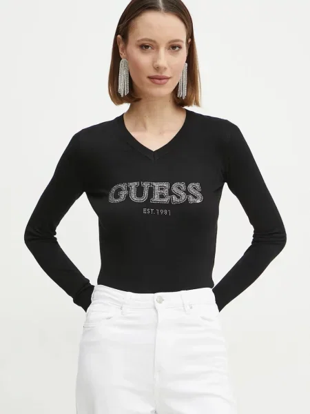 Guess pulover HOLLY negru
