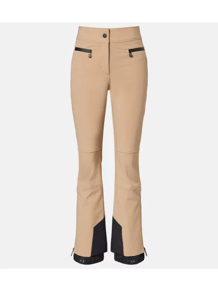 Jeździć na nartach spodnie dresowe Moncler Grenoble beżowe
