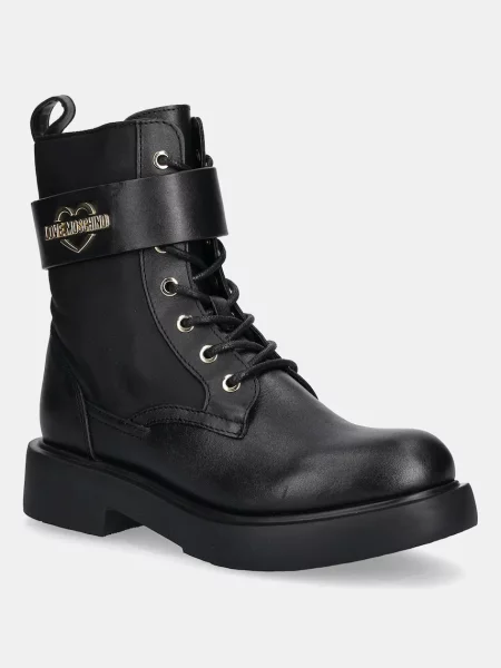 Love Moschino botine cu plat negru