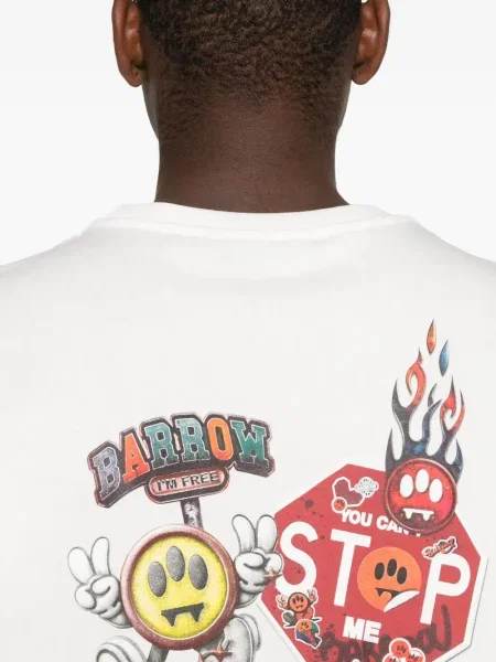 Тениска Barrow с принт бяло