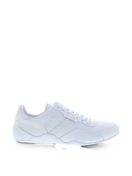 Sneakerși Lacoste cu șireturi din piele alb