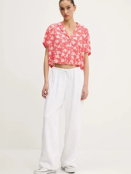 Tommy Jeans koszula relaxed z kołnierzykiem klasycznym pomarańczowy