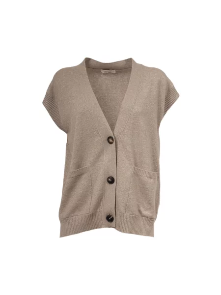 Kardigan Le Tricot Perugia żakardowy brązowy