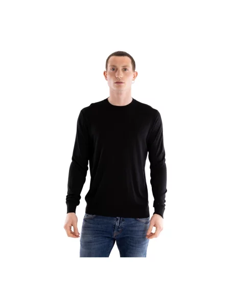 Dzianinowy sweter Paolo Pecora czarny