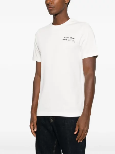 Scurt tricou Moncler cu imagine alb