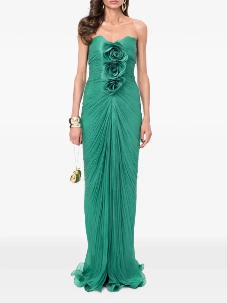 Rochie maxi Ana Radu cu model floral verde