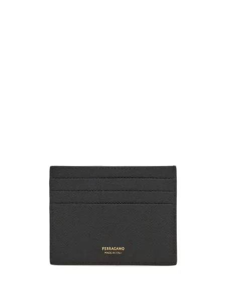 Iš natūralios odos piniginė Ferragamo juoda