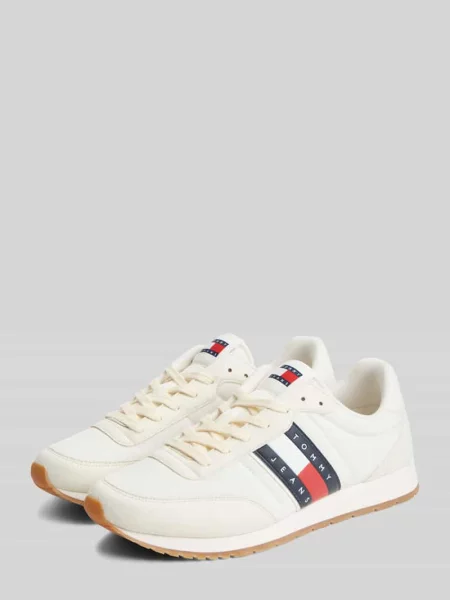 Sneakersy z taśmą z logo Tommy Jeans beżowe