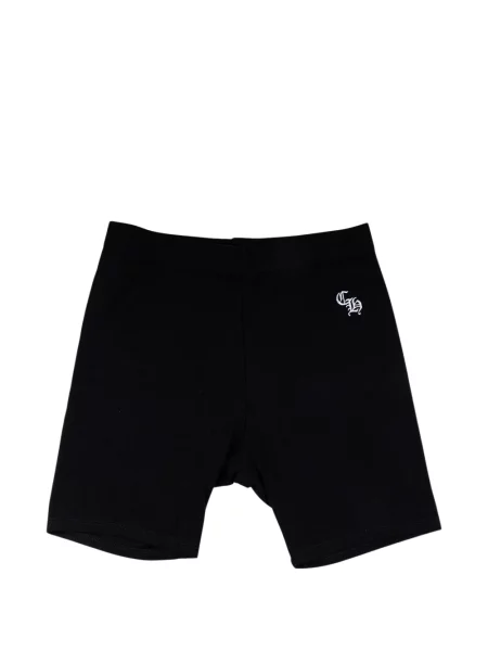 Pantaloni scurți Chrome Hearts cu broderie cu motiv cu inimi negru