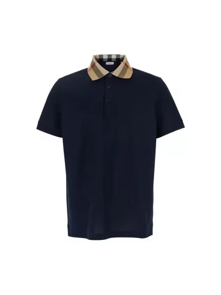 Koszulka polo Burberry z kołnierzem niebieska