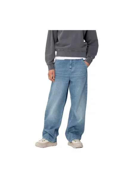 Carhartt WIP jeansy Simple Pant high waist niebieskie
