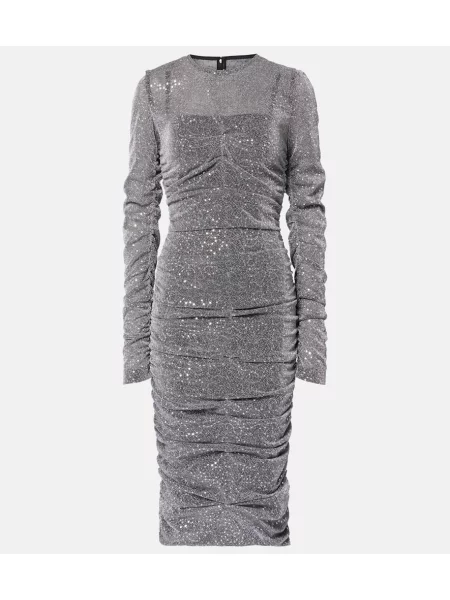 Rochie midi Dolce&gabbana până la genunchi de costum argintiu
