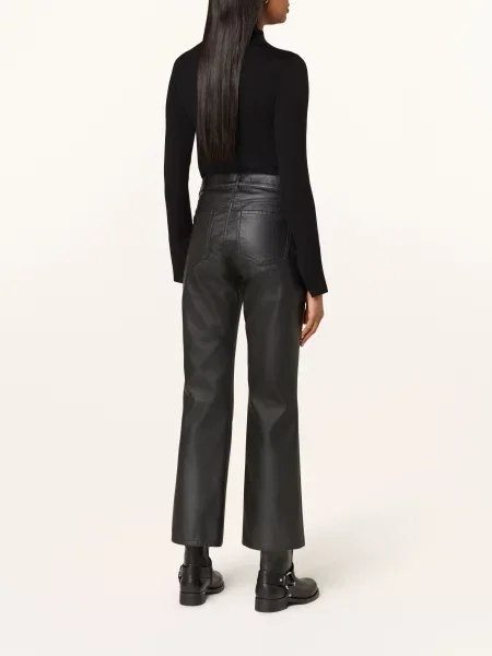 Weekend Max Mara Kalhoty Califfo V Koženém Vzhledu černá