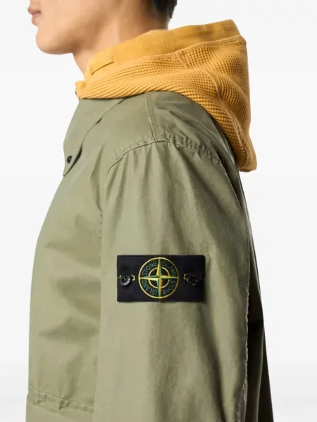 Jachetă cămașă Stone Island cu strasuri verde