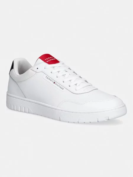 Sneakerși Tommy Hilfiger din piele alb