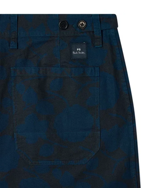 Gėlėtos šortai Ps Paul Smith perforacija mėlyna