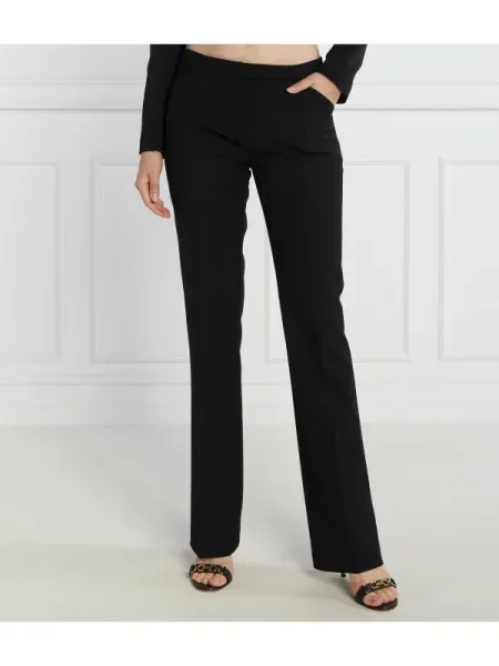 Pinko Pantaloni cu adaos de lână negru