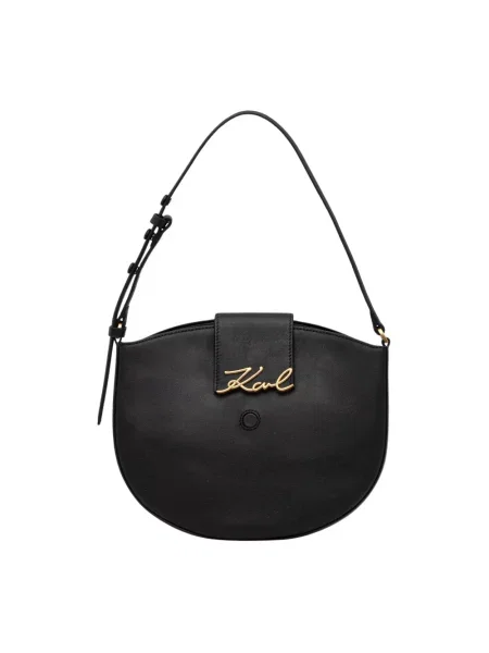 Karl Lagerfeld torebka skórzana K/SIGNATURE czarny