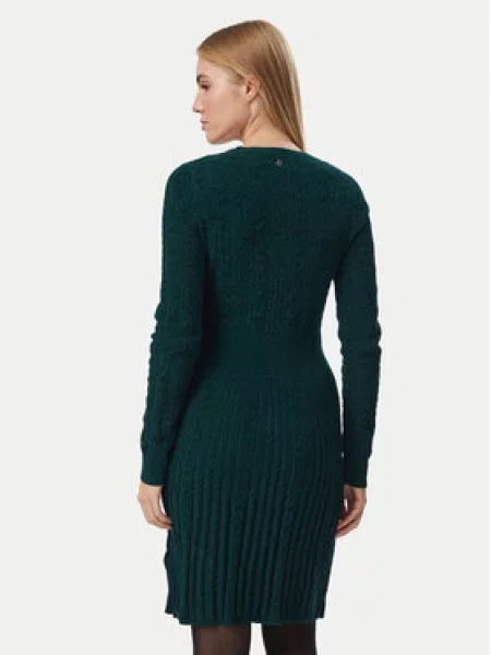 Guess Pletena obleka Temno zelena