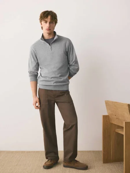 Sweter z półgolfem na jasnoszary Teen XS MANGO TEEN