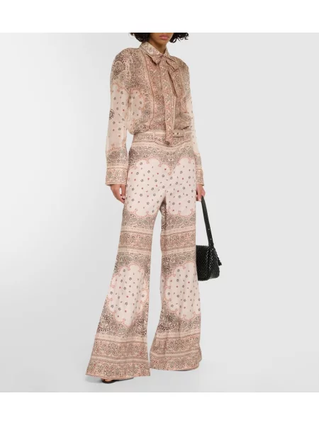 Pantaloni Zimmermann cu talie înaltă de in cu imagine