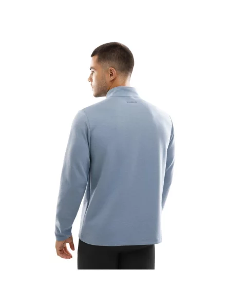 Bluza treningowa z suwakiem pod szyją Fitness Siroko Blur niebieska