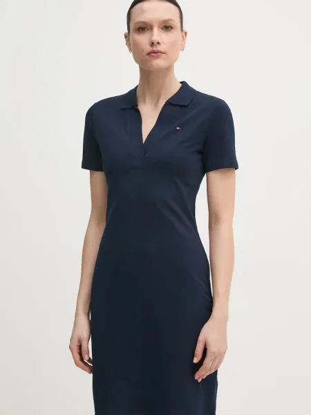 Tommy Hilfiger obleka z elastanom modra