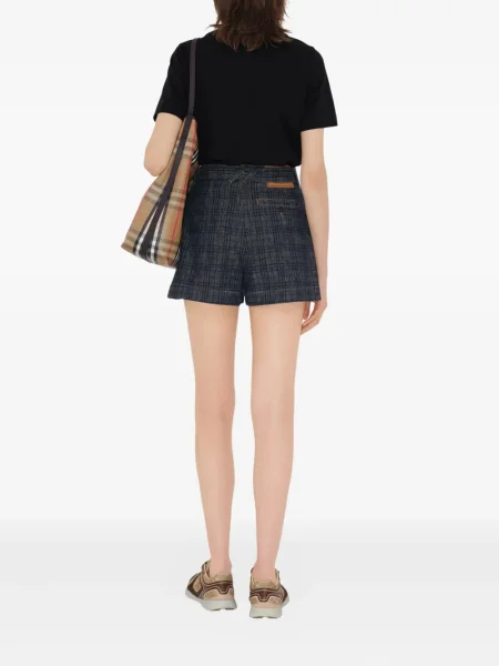 Карирани дънкови шорти Burberry синьо
