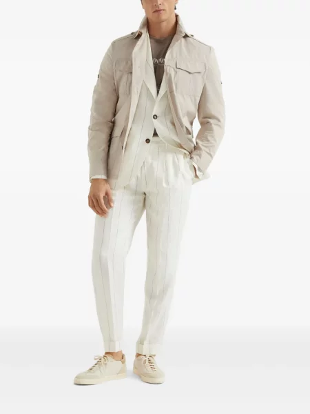 Pantaloni Brunello Cucinelli cu dungi alb