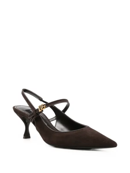 Pantofi cu toc Dolce & Gabbana slingback maro