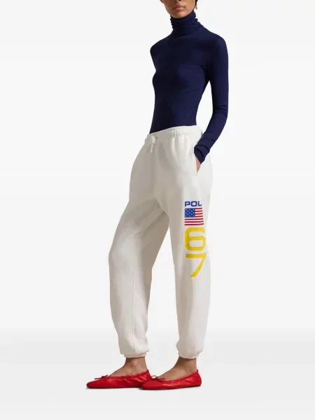 Polo Polo Ralph Lauren z twillu do kolan plisowane żółte