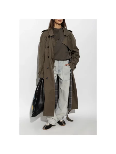 Bluza Mm6 Maison Margiela z logo brązowa