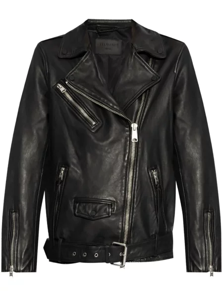 Kurtka skórzana Allsaints biker czarna