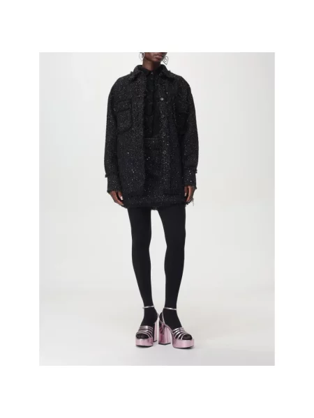 Mała mały spódnica mini Msgm tweedowa czarna