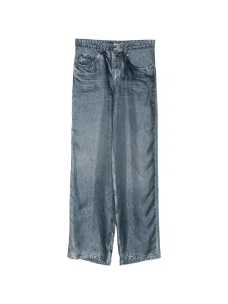 Pantaloni Pierre-louis Mascia de mătase cu imagine albastru