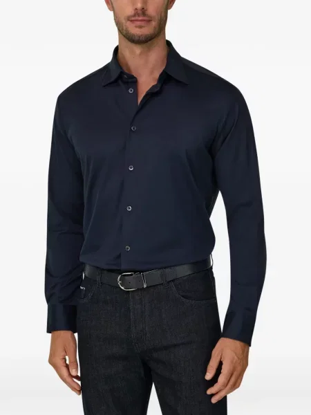 Μεταξωτό polo Boggi Milano μπλε
