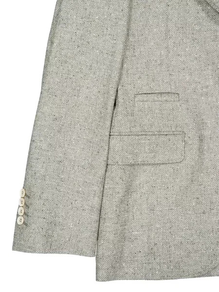 Sacou Brunello Cucinelli cu model herringbone gri