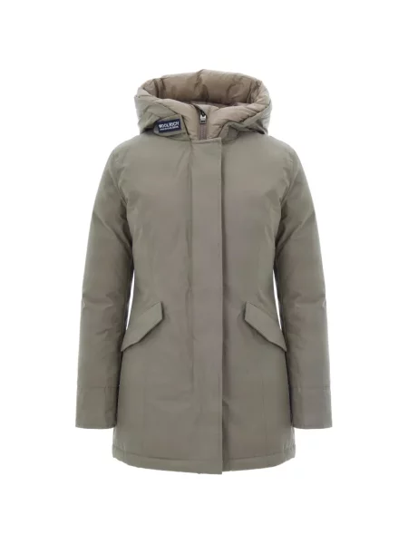 Geacă parka Woolrich cu glugă gri