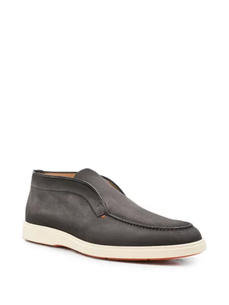 Велурени slip-on боти Santoni сиво