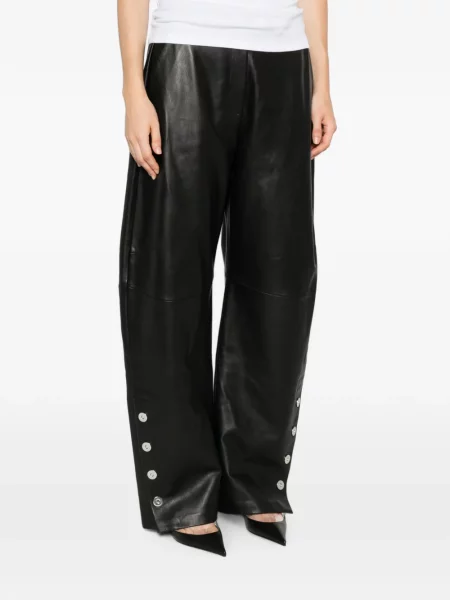 Pantaloni Sportmax din piele negru
