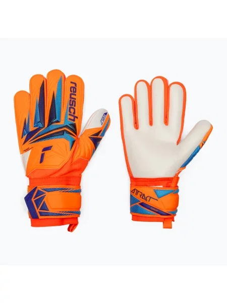 Mănuși de portar pentru copii Reusch Attrakt Grip Junior shocking orange/blue albastru