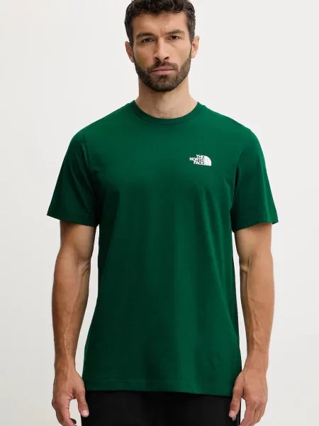 Тениска The North Face Simple Dome с принт зелено