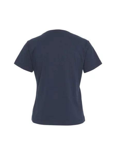 Koszulka polo Pinko z krótkim rękawem z kryształkami niebieska