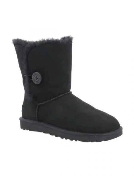 UGG De piele bocanci W Bailey Button II cu adaos de lână negru