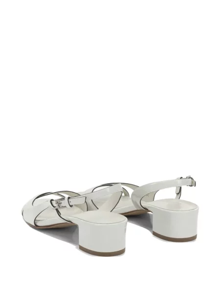 Sandale Del Carlo slingback cu bretele alb