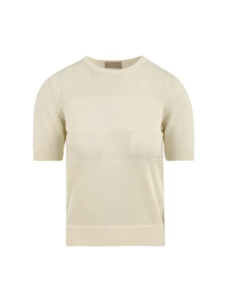 Sweter Drumohr z okrągłym dekoltem biały