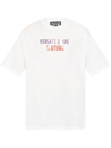 Tricou Versace Jeans Couture cu imagine alb